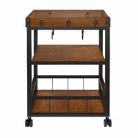 Brown Norcross Industrial Rolling Bar Cart