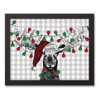 Decorated Moose Framed Canvas Art Print