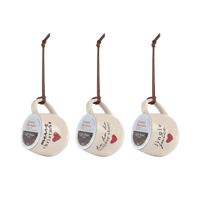 Christmas Sentiment K-Cup Mug Ornaments, Set of 3