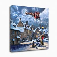 Street Light and Santa's Sleigh Canvas Art Print