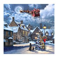 Street Light and Santa's Sleigh Canvas Art Print