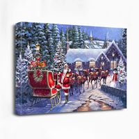 Santa and his Team Canvas Art Print