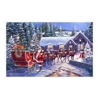 Santa and his Team Canvas Art Print