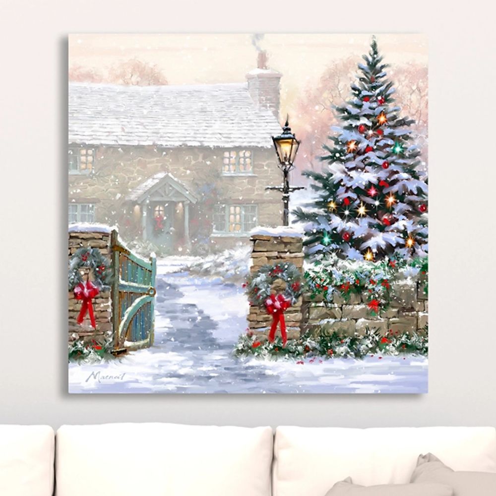Christmas Snowfall Canvas Art Print