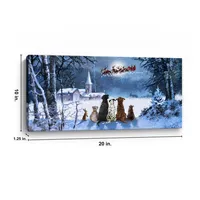 Pets Watching Santa Canvas Art Print