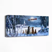 Pets Watching Santa Canvas Art Print