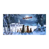 Pets Watching Santa Canvas Art Print