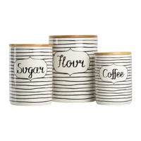 Black and White Everyday Canisters, Set of 3