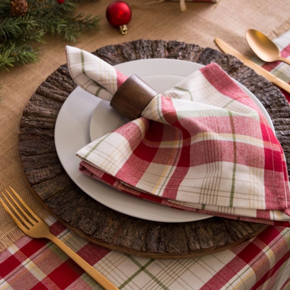 Christmas Orchard Plaid Napkins, Set of 6