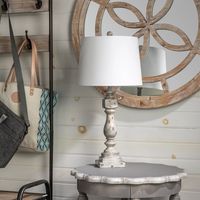 Distressed Gray Table Lamp