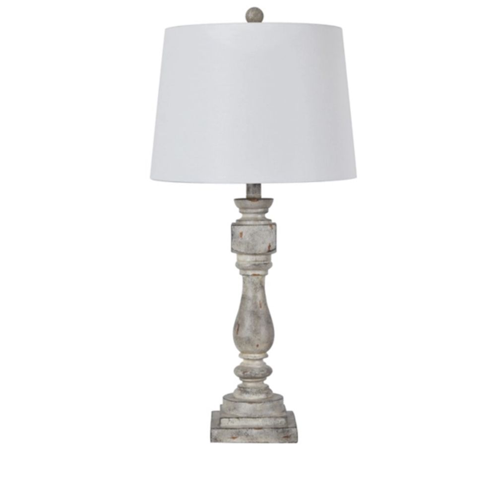 Distressed Gray Table Lamp