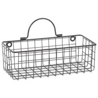 Black Wall Hanging Wire Baskets, Set of 2