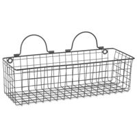 Black Wall Hanging Wire Baskets, Set of 2