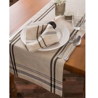 Black Stripe French Table Runner