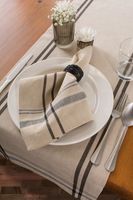 Black Stripe French Table Runner