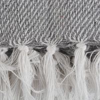 Gray and White Thin Stripe Throw