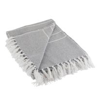 Gray and White Thin Stripe Throw