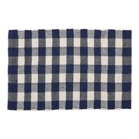 Navy and White Buffalo Check Accent Rug