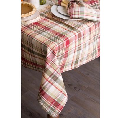 Give Thanks Plaid Tablecloth