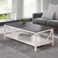 Gray and White Barnwood Coffee Table