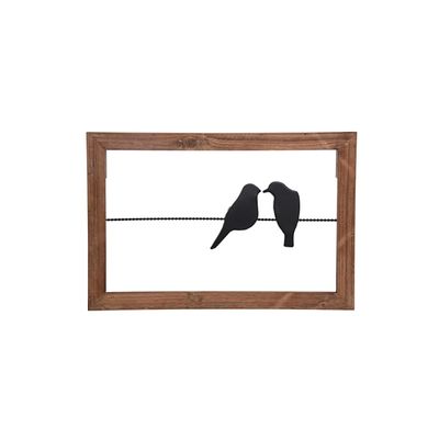 Lovebirds On A Wire Wall Plaque