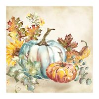 Watercolor Harvest Pumpkins Canvas Art Print