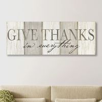 Neutral Give Thanks Canvas Art Print