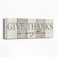 Neutral Give Thanks Canvas Art Print