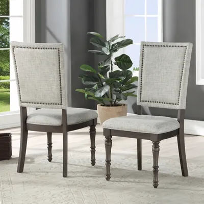 Gray Dawson Upholstered Dining Chairs, Set of 2