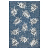 Navy Harrison Turtle Indoor/Outdoor Area Rug, 4x7