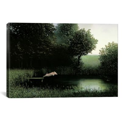 Diving Pig Canvas Art Print