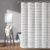 Navy Stripe Ombre Shower Curtain