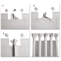 Light Gray Knotted Curtain Panel Set, 84 in.