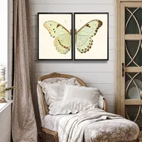 Spa Butterfly Framed Art Prints, Set of 2