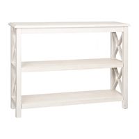 Cream Wooden Plank X-Frame Console Table