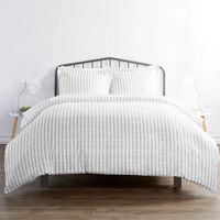 Light Gray Stripes 3-pc. Queen Duvet Cover Set