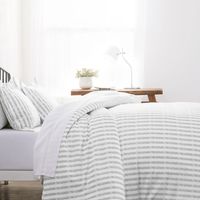 Light Gray Stripes 3-pc. Queen Duvet Cover Set