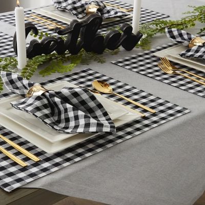 Black and White Reversible Placemats, Set of 4