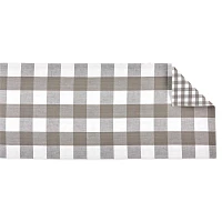 Reversible Gray and White Table Runner, 14x108