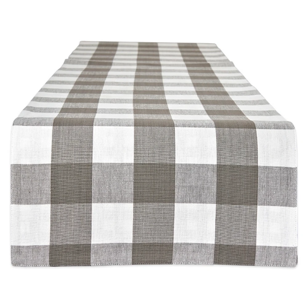 Reversible Gray and White Table Runner, 14x108