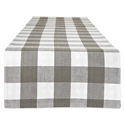 Reversible Gray and White Table Runner, 14x108