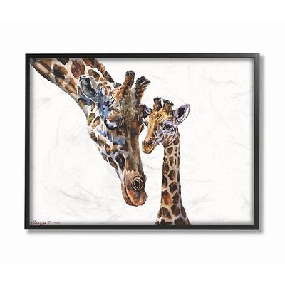 Baby Giraffe Watercolor Framed Art Print
