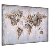 Glittering Abstract World Map Art Print, 47x32 in.