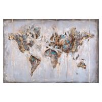 Glittering Abstract World Map Art Print, 47x32 in.