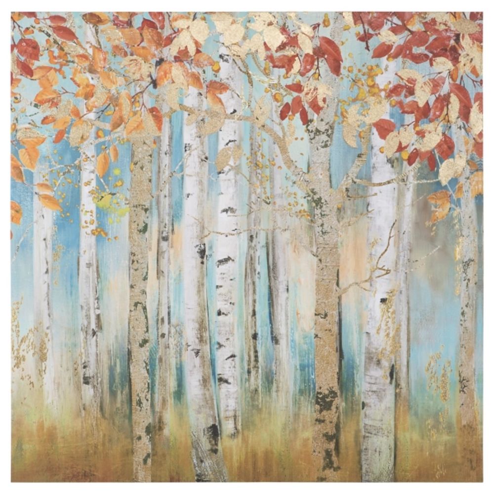 Autumn Birch Trees Canvas Art Print