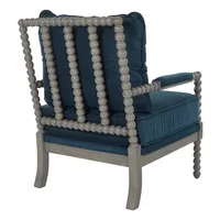 Navy Liam Turned Leg Accent Chair