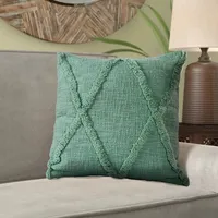 Misty Jade Tufted Diamond Pillow, 18 in.