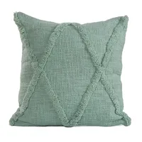 Misty Jade Tufted Diamond Pillow, 18 in.