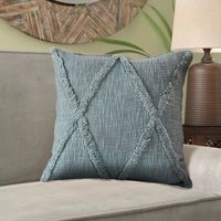 Pastel Blue Tufted Diamond Pillow, 18 in.