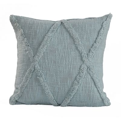Pastel Blue Tufted Diamond Pillow, 18 in.